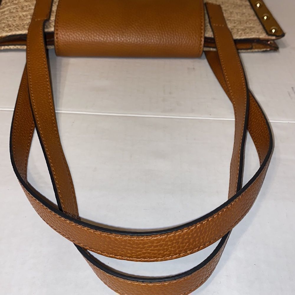 STEVE MADDEN STRAW WOVEN BROWN TOTE - Picture 6 of 15